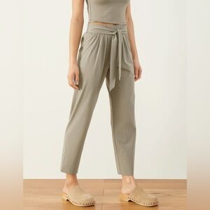 NEW Aday Easy Days Pants Khaki Green Tie Waist‎ Straight Leg XL